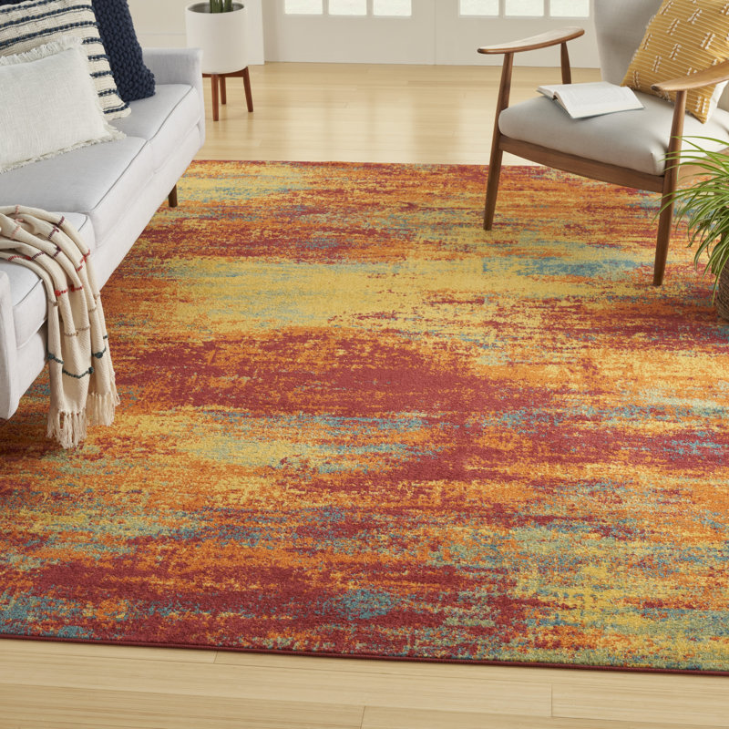 Nourison Essentials Flame Indoor/Outdoor Area Rug, Rectangle 5' x 7'