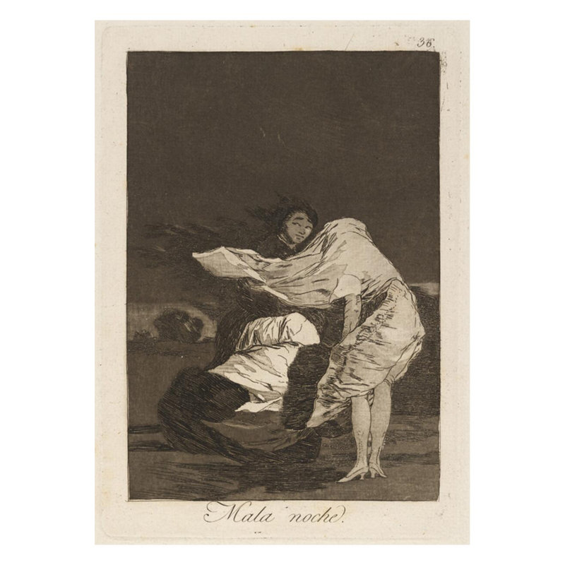 Mala noche. (Une mauvaise nuit.) Par Francisco de Goya - Impression Giclée, H 28 po x l 22 po