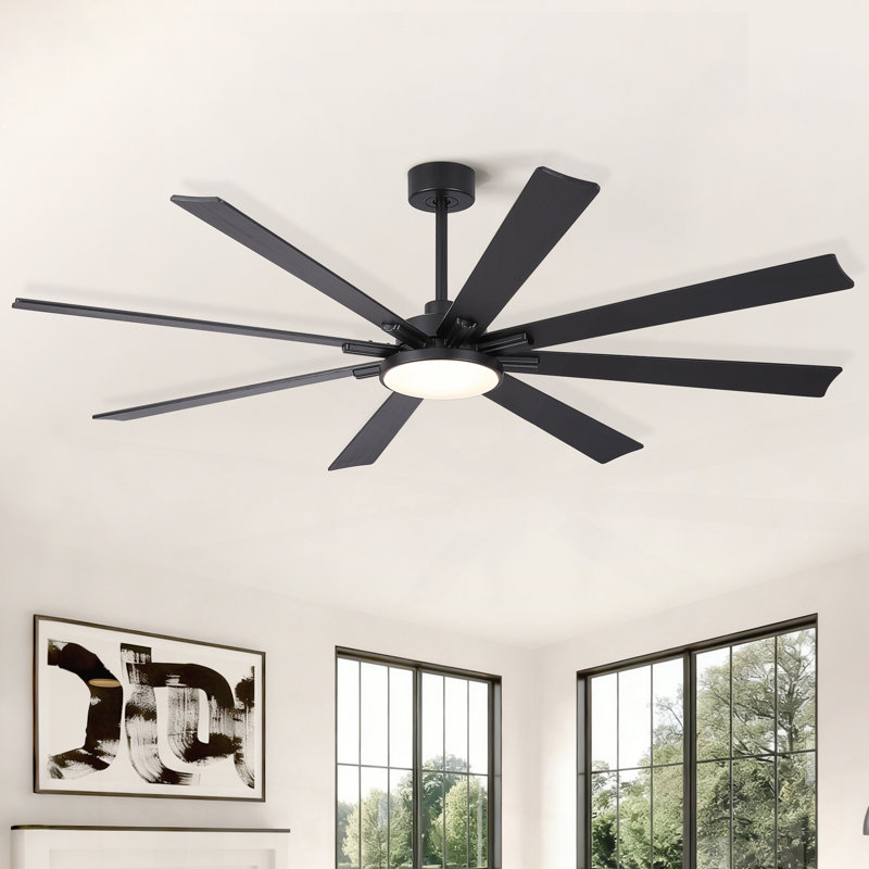 Ventilateur de plafond noir 72 pouces Mordern, Noir