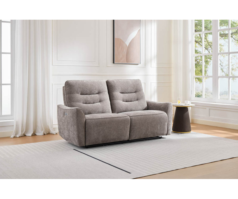 Cupar Electric Power Fabric Reclining Sofa , 3