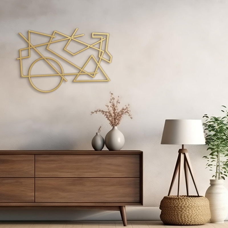 Décoration murale en métal, H 12 po x l 18 po x P 0,05 po, Or