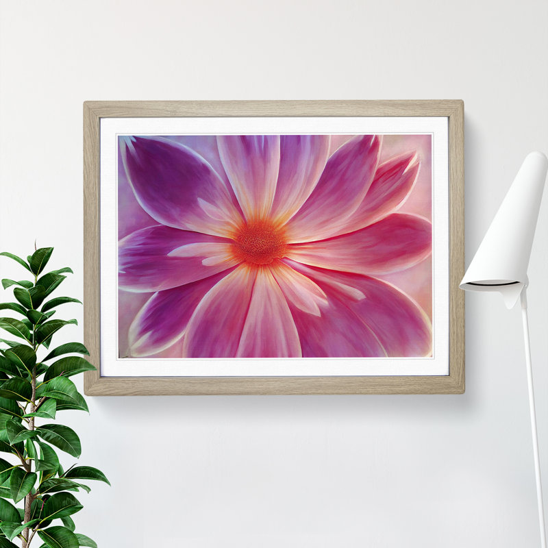 Daisy Flower - Framed Print, 46cm H x 64cm W x 2cm D, Oak