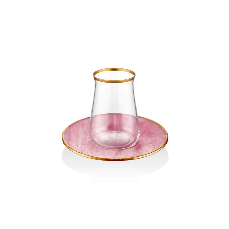 Ensemble de 6 tasses à thé Mulgrave, Rose / or