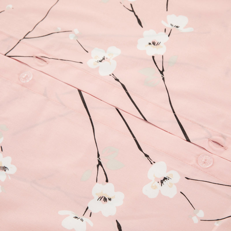Sateen Floral Duvet Cover, Super King Duvet Cover + 2 Pillow Cases