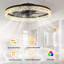 Ventilateur de plafond intelligent RVB avec télécommande - Plafonnier encastré à profil bas 18,9 po, moteur à courant continu réversible, 6 vitesses, 3 couleurs à intensité variable et RVB, faible bruit, minuterie de 4 heures, pour la cuisine du salon-583702383