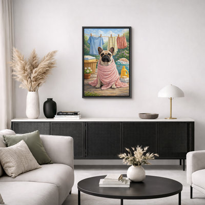Bouledogue français en plein air, œuvre d'art, impression sur toile, impression numérique sur toile encadrée