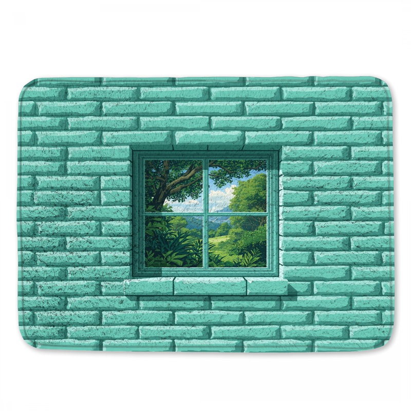 Tapis de bain mural turquoise, L 34 po x L 21 po