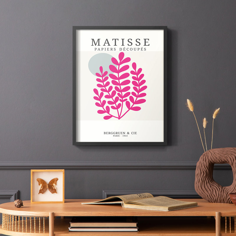 Matisse CDXXI Framed Print - Solid Wood, Black Single Picture Framed, 10" H x 8" W