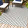 Demetri High-Low Pile Mini-Diamond Trellis White/Black Indoor/Outdoor Rug