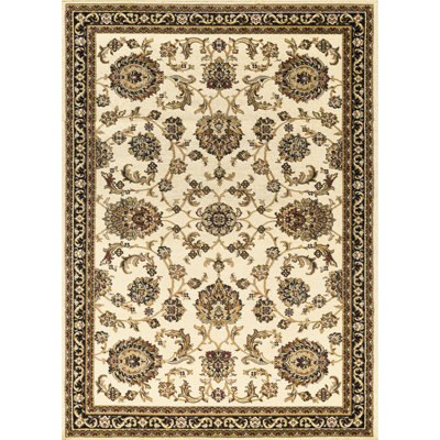 Tapis crème 5 pi 3 po X 7 po, style classique, polypropylène, motif pour un tapis au look intemporel, couleur, classique, motif intégral, espace confortable pour la maison