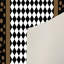 Tapis à carreaux en polyester tissé à plat à la machine en noir / blanc / brun Aaryn-1085039146