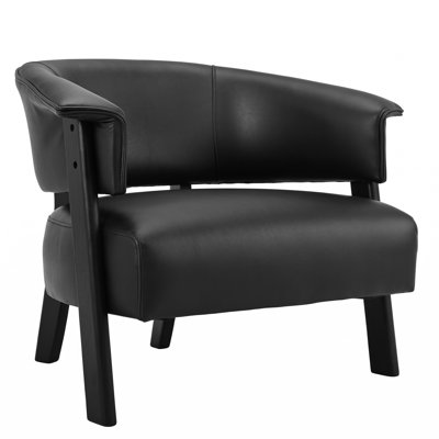 Faux Leather Wingback Accent Chairs Set for 2