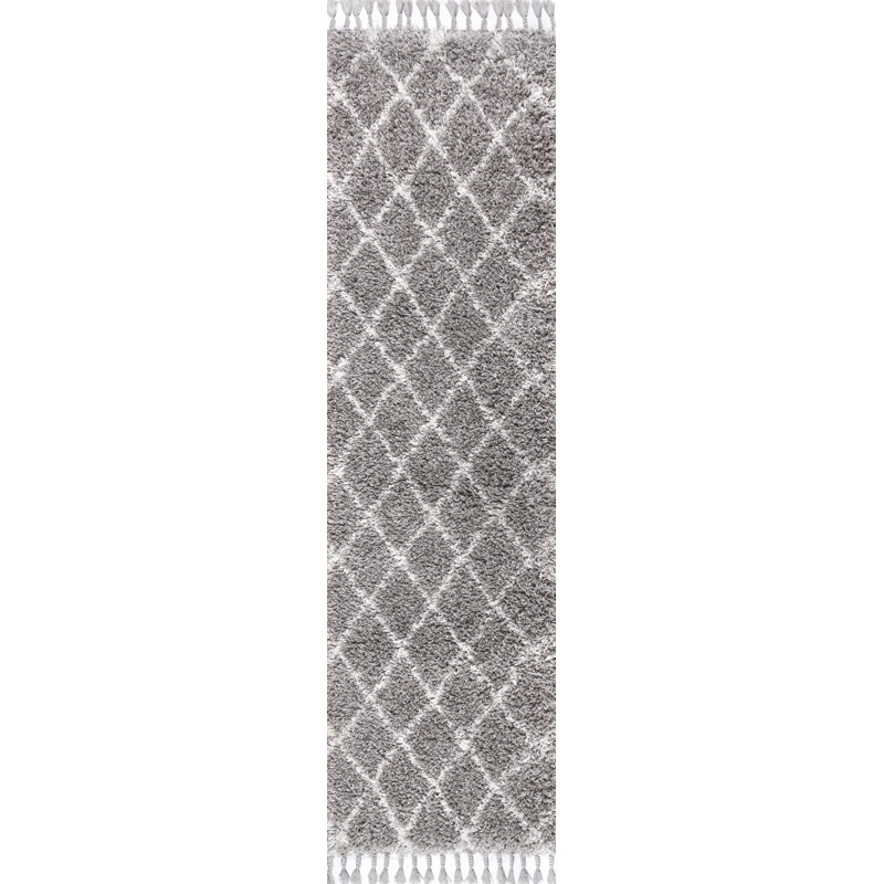 Tapis gris / crème Cantera, Tapis de couloir 2 pi 3 po x 8 pi