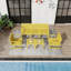 Ensemble de mobilier de patio 5 pièces Summer, canapé 3 places, jaune éclatant