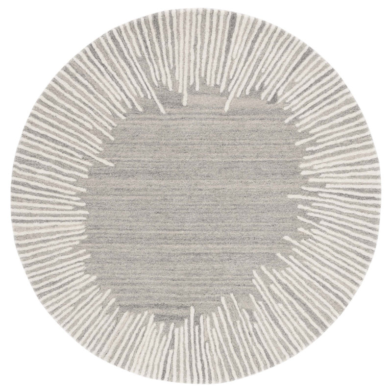 Tapis gris / ivoire Fifth Avenue 129, Rond 5 pi