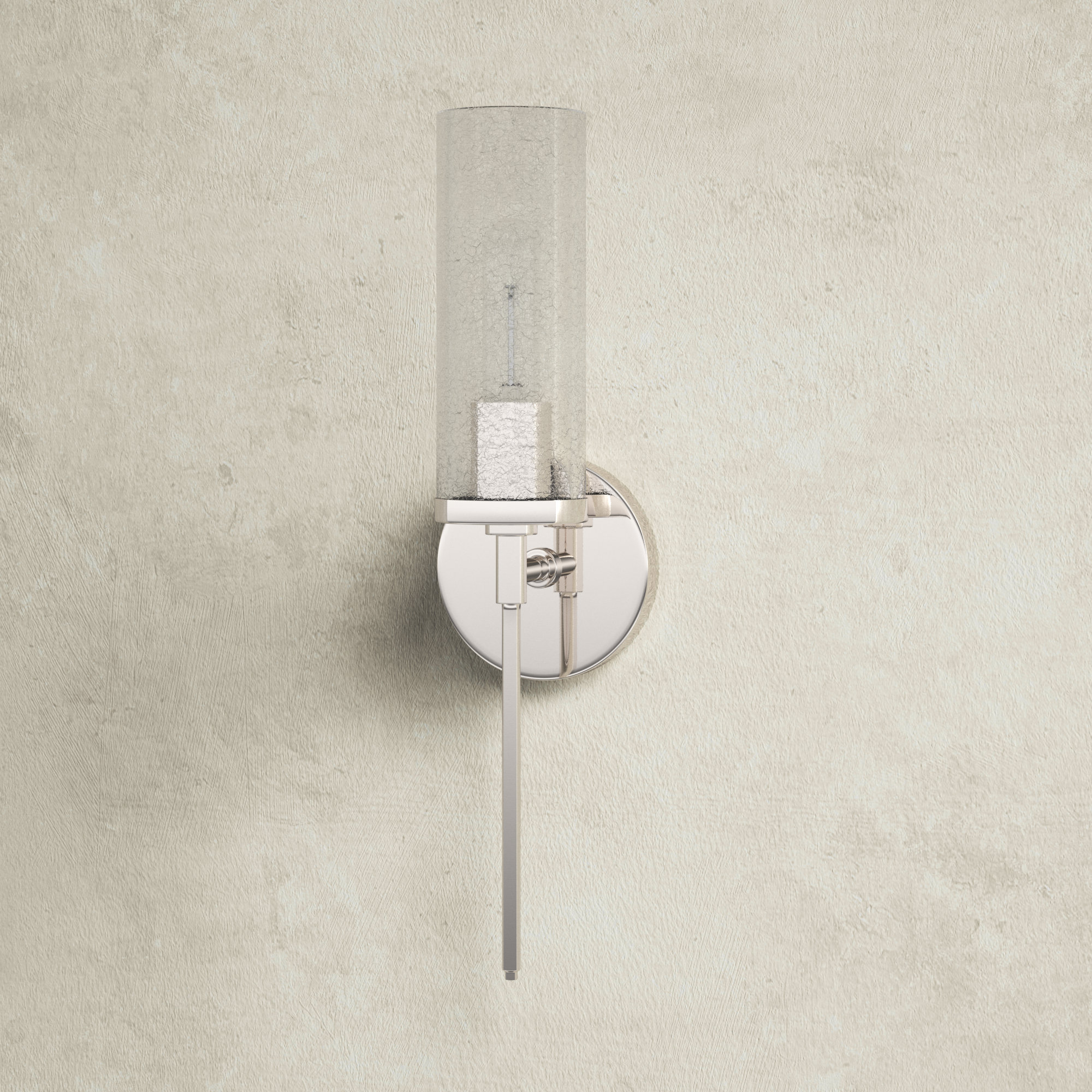 Single Light Glass Dimmable Wallchiere, Polished Nickel