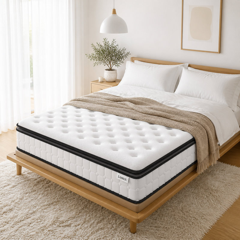Pocket Spring Mattress with Enhanced 4-Side Foam Edge Support 7-Zone Support & Sleep Cooler, Medium Firm, Kingsize (5')