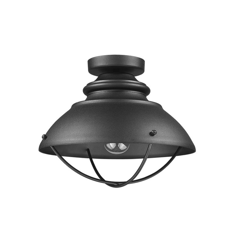 Plafonnier semi-encastré d’extérieur l 13 po 1 ampoule noir