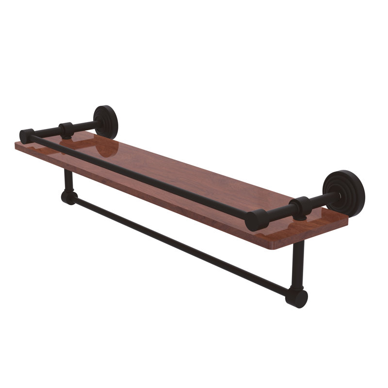 Beresford Bracket Shelf with Towel Bar, Oil Rubbed Bronze, 5" H x 22" W x 5" D