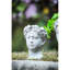 Pot de fleurs d'intérieur/extérieur de style grec en ciment - Contenance de 900 ml, vase gris, 16 x 15 x 23 cm, pour la décoration de fleurs, pot de fleurs gris, décoration pour la maison et le jardin