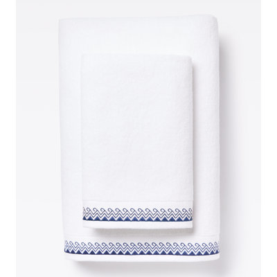 Wind + Wave Pure Cotton Hand Towel with Orchid Embroidery