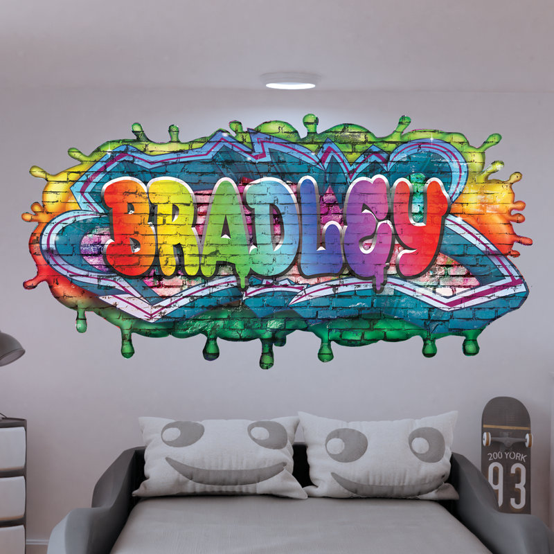 Graffiti Non-Wall Damaging Wall Decal, Yes, 51.5" H x 102.5" W