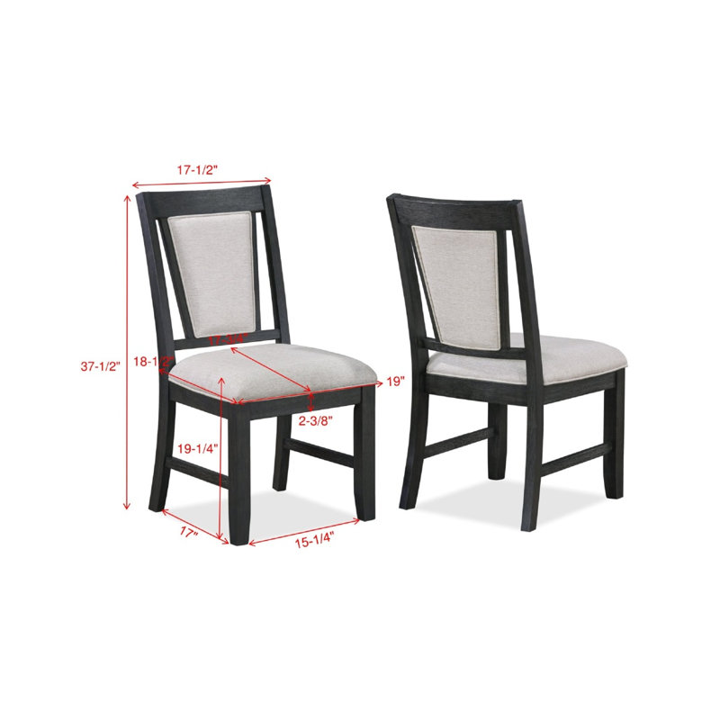 Chaise de salle à manger rembourrée 2Pc