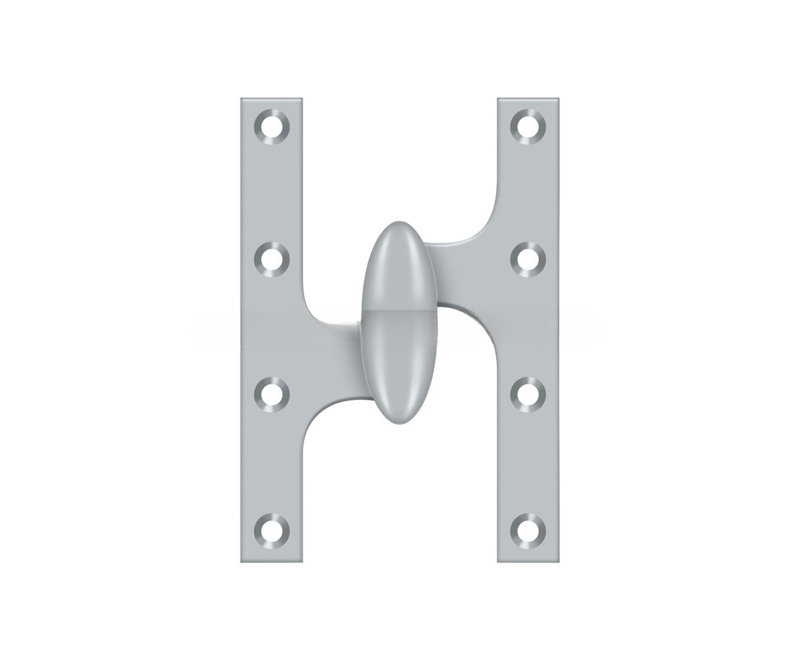 Deltana OK6040B26D-L 6" x 4" Hinge; Satin Chrome Finish, Left Hand, Brushed Chrome