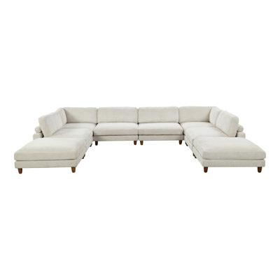 Avanna U-Shaped Sectional Sofa With 2 Ottomans