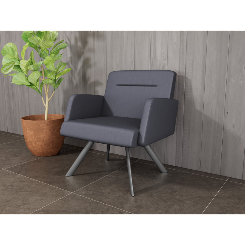 Fauteuil de réception en osier Willow, Gris anthracite, Noir Patriot Plus - nettoyez le vinyle avec un lin
