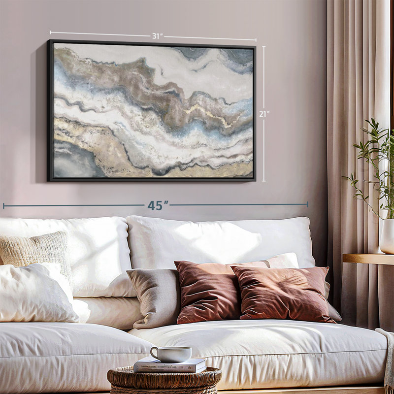 Neutral Marble Canvas Print, 21" H x 31" W