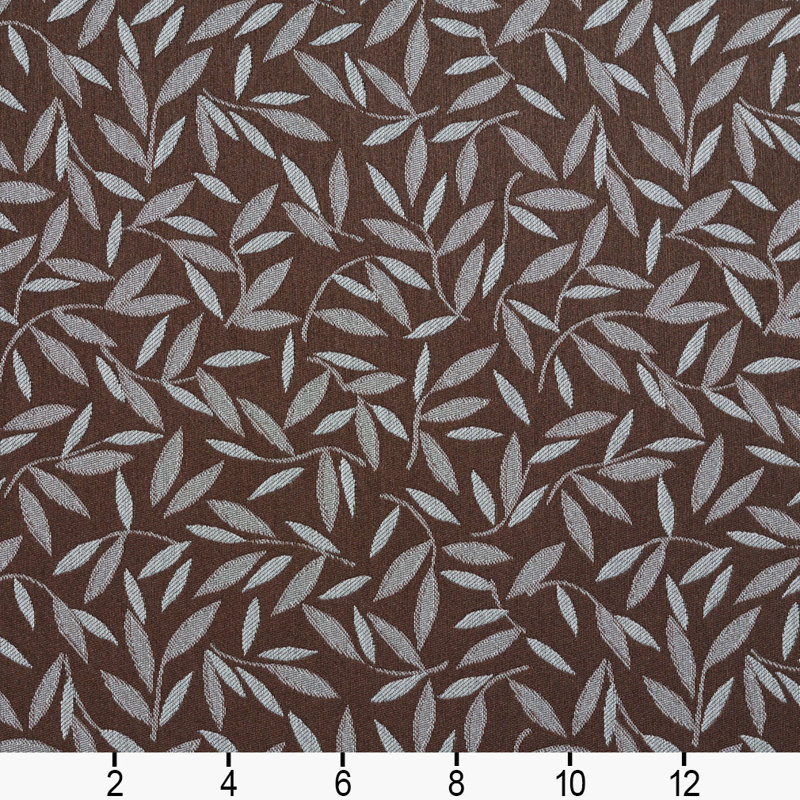 Tissu résistant aux taches des feuilles, Bleu / Brun