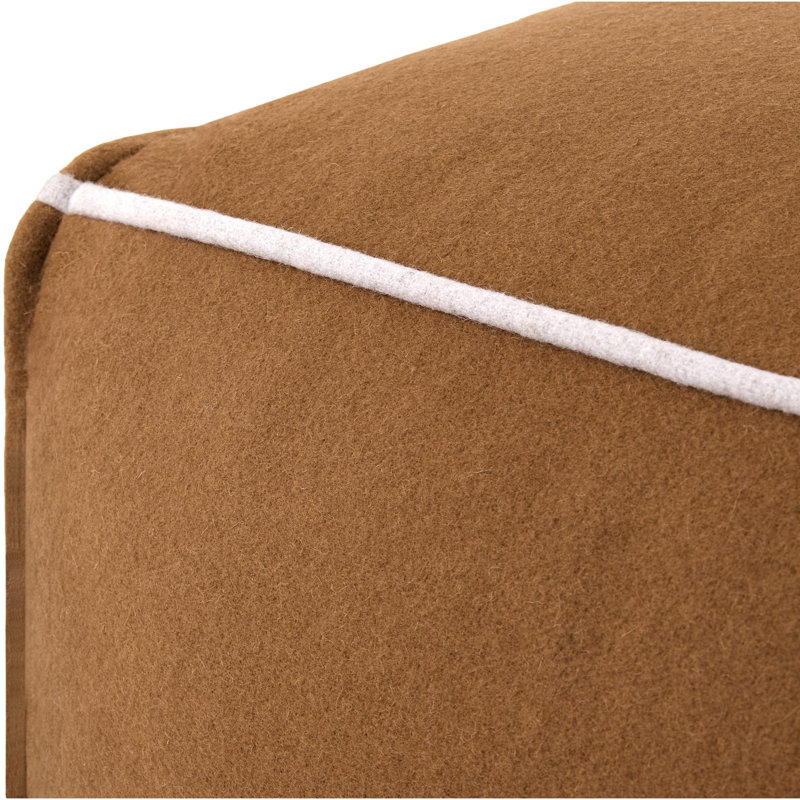 Ackerly Pouf, Brown/White