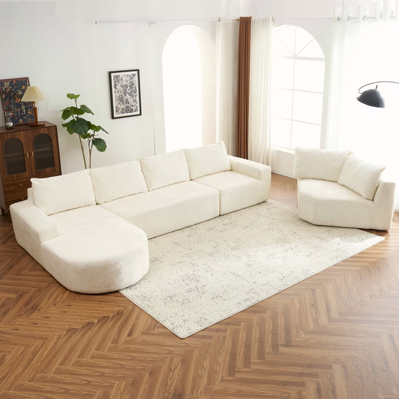 Ensemble de canapés modulaires surdimensionnés de 139 po Cloud , Beige