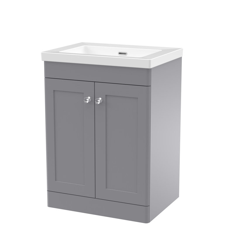Classique Bathroom Vanity, Satin Grey, 61.3 cm W