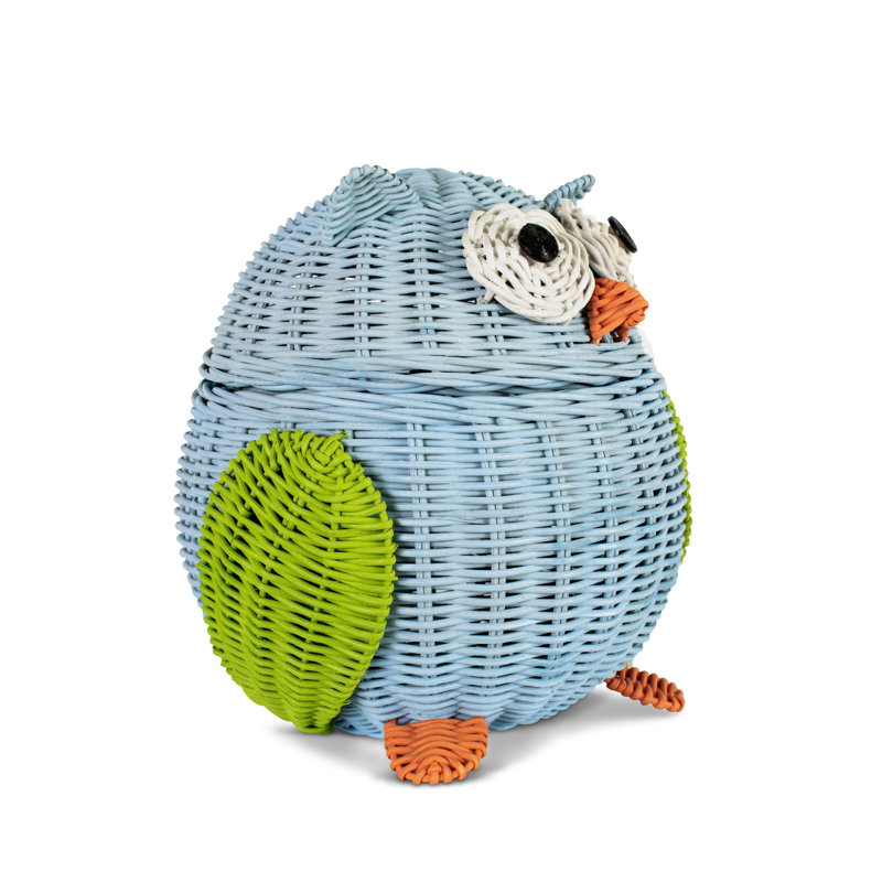 Panier en rotin Millwood Pines, Bleu, H 7 po x l 6,5 po x P 5,5 po