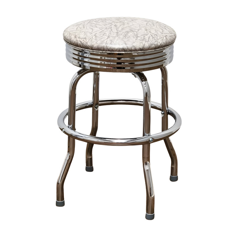 Tabouret de bar et de comptoir pivotant à un anneau Retro Home, Tabouret de comptoir (assise de 24 po de hauteur), Gris