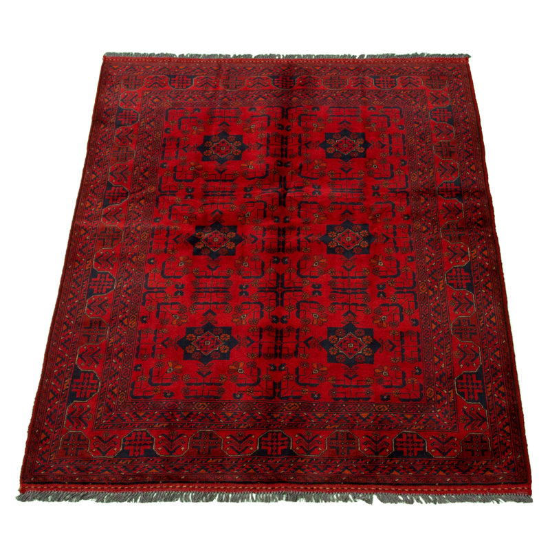 Tapis décoratif en laine noué à la main de conception unique 4 pi 11 po x 6 pi 4 po Dermaine New Age