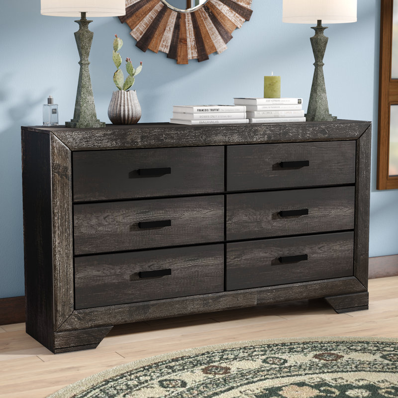 Commode double 6 tiroirs avec miroir Katarina