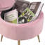 Tabouret de coiffeuse avec repose-pieds 19,5 po Dia - rose