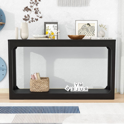 Wood Console Table with Curved-leg