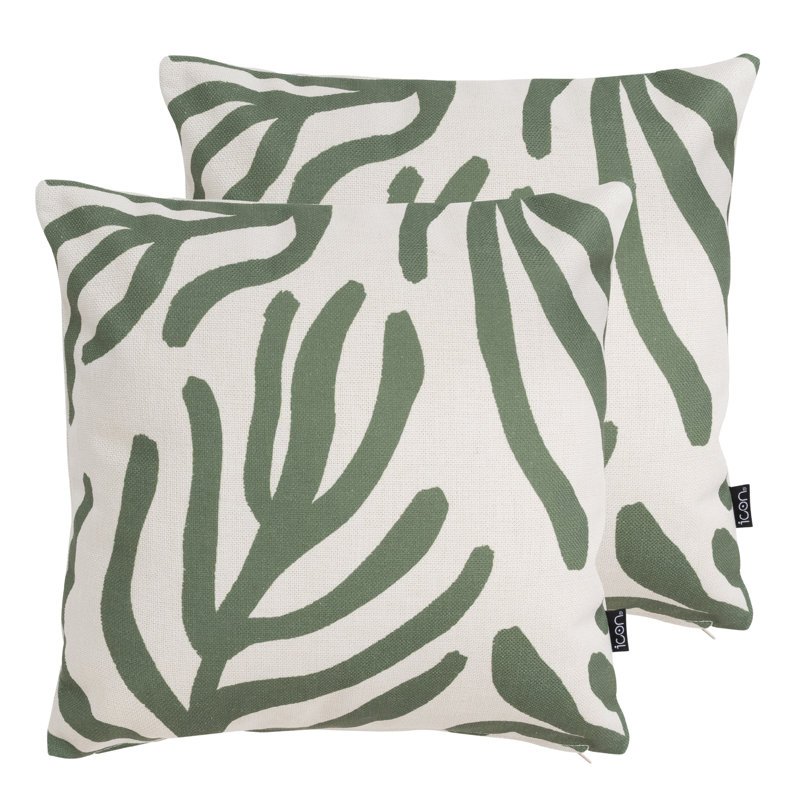 icon Abstract Leaf Print Indoor-Outdoor Cushion