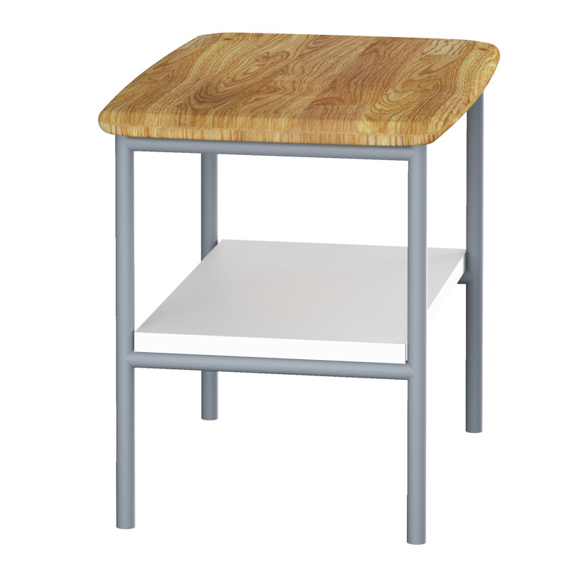 Holtville Bathroom Shelves, Alpine White/Natural Oak Wood/Grey