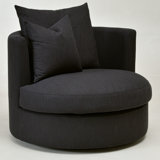 40" Wide Down Fill Cushions Fully Assembled Swivel Barrel Chair in Revolution Performance Fabric