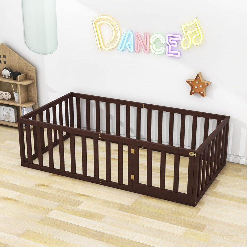 Freta Wood Bed Frame, Walnut, Twin