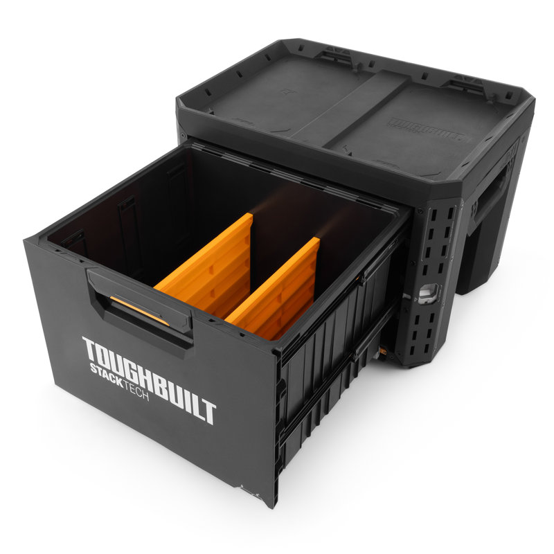 Boîte de rangement StackTech à 1 tiroir verrouillable, organisateur d'outils et d'équipement en plastique