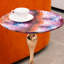 Table d'appoint ronde Tail Design, table basse en métal mauve, décoration de salon d'art mauve