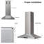 Hotte pour îlot de cuisine VIKIO 500 CFM avec 4 lumières DEL, contrôle des mouvements et filtres à charbon-129439756-119304350