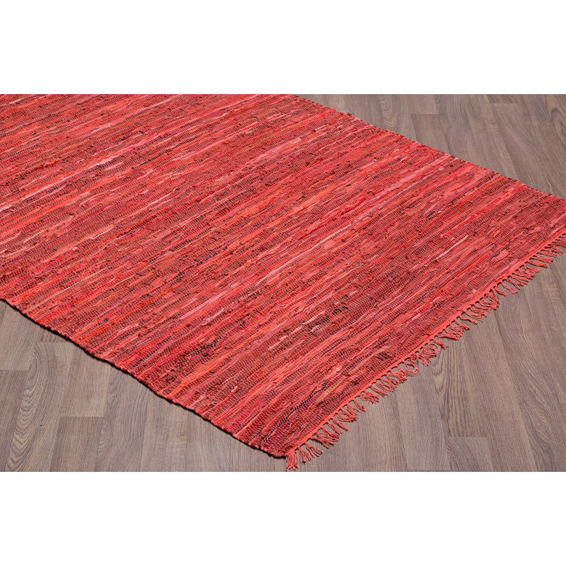 Tapis en cuir rouge Vista, Rectangle 5 pi x 7 pi