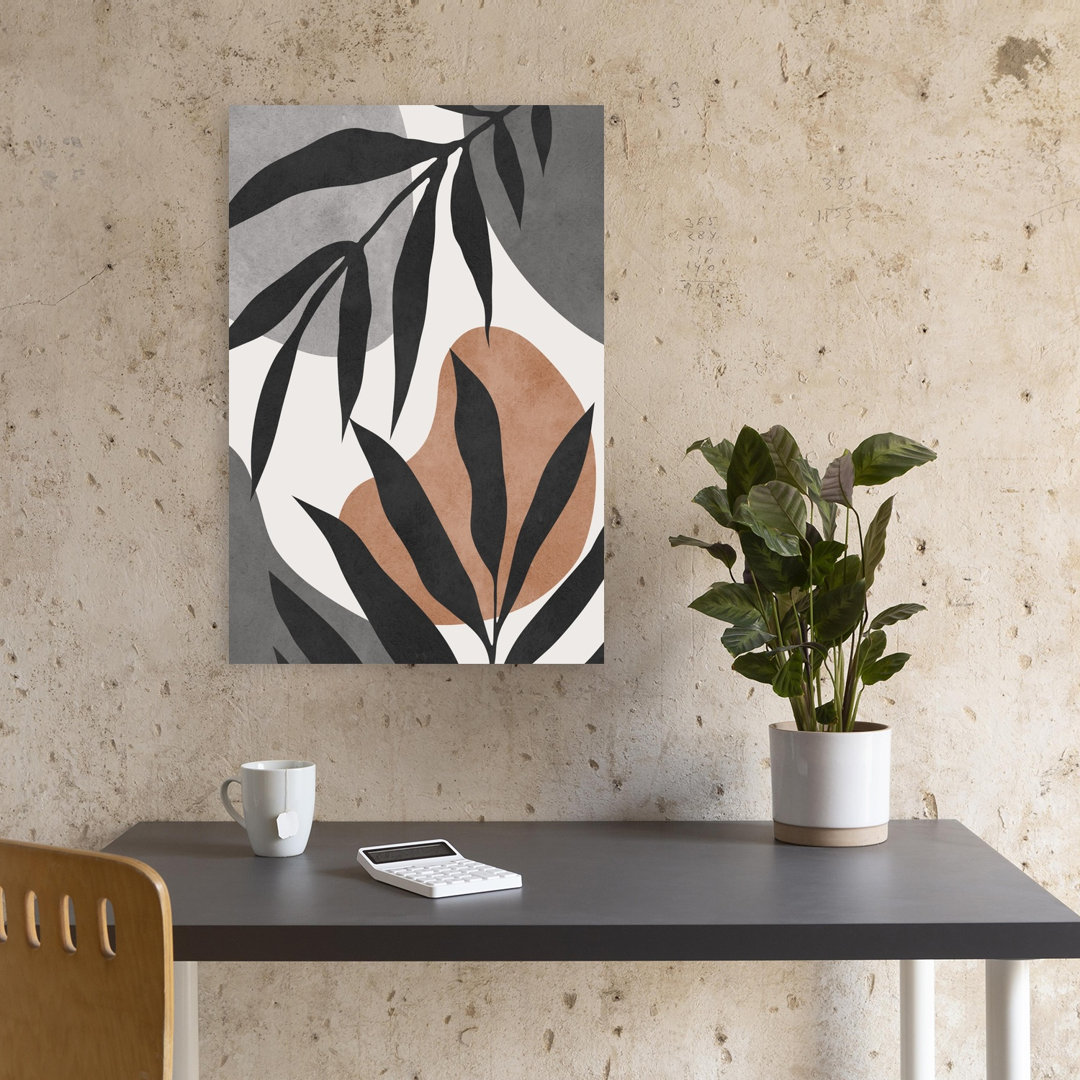 Earthy Botanical Shapes Abstract Contemporary Minimalist Nature Plant Wall Art Print